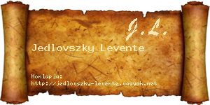 Jedlovszky Levente névjegykártya